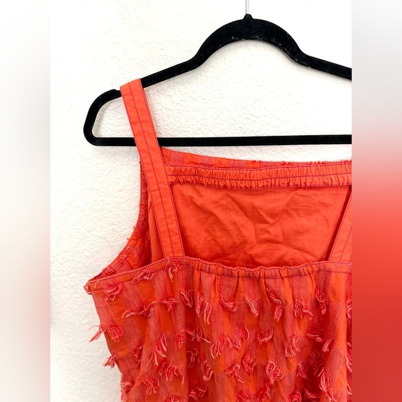 Anthropologie Textured Shift Dress Boho Open Back Cover Up Beach Embroidered - Picture 9 of 9